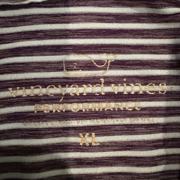 VINEYARD VINES MENS PERFORMANCE BLUE GRAY STRIPE DRI FIT POLO SHIRT XL - Picture 6 of 7